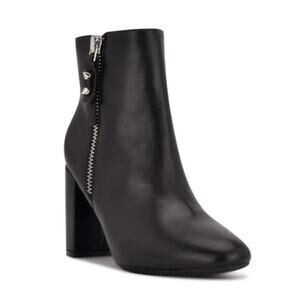 Nine West Women's  Black Leather Takes 9X9 Dress Booties‎ Size 9M